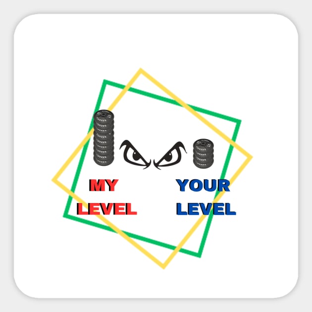 Gym level design Gym Heavy Weight Sticker TeePublic